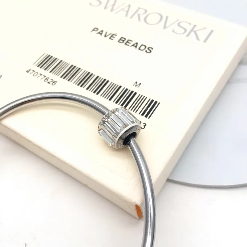 Lo Paulina 180301 Pave beads handmade pave setting design for DIY bracelet jewelry big hole bead