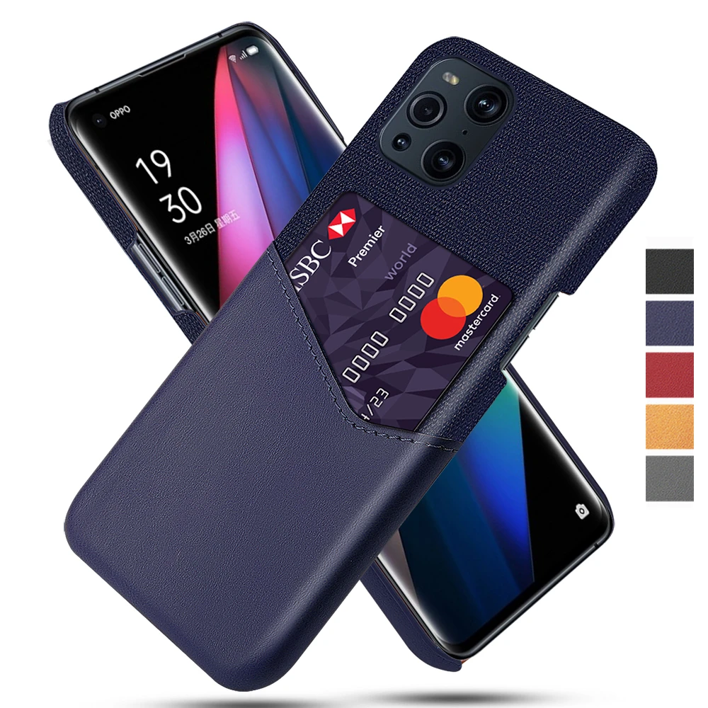 Antiskid Cloth Texture Case for OPPO Find X3 Pro Lite X3Neo, Cover with Card Holder, Cover for Oppo Find X3 Neo Pro X3Lite