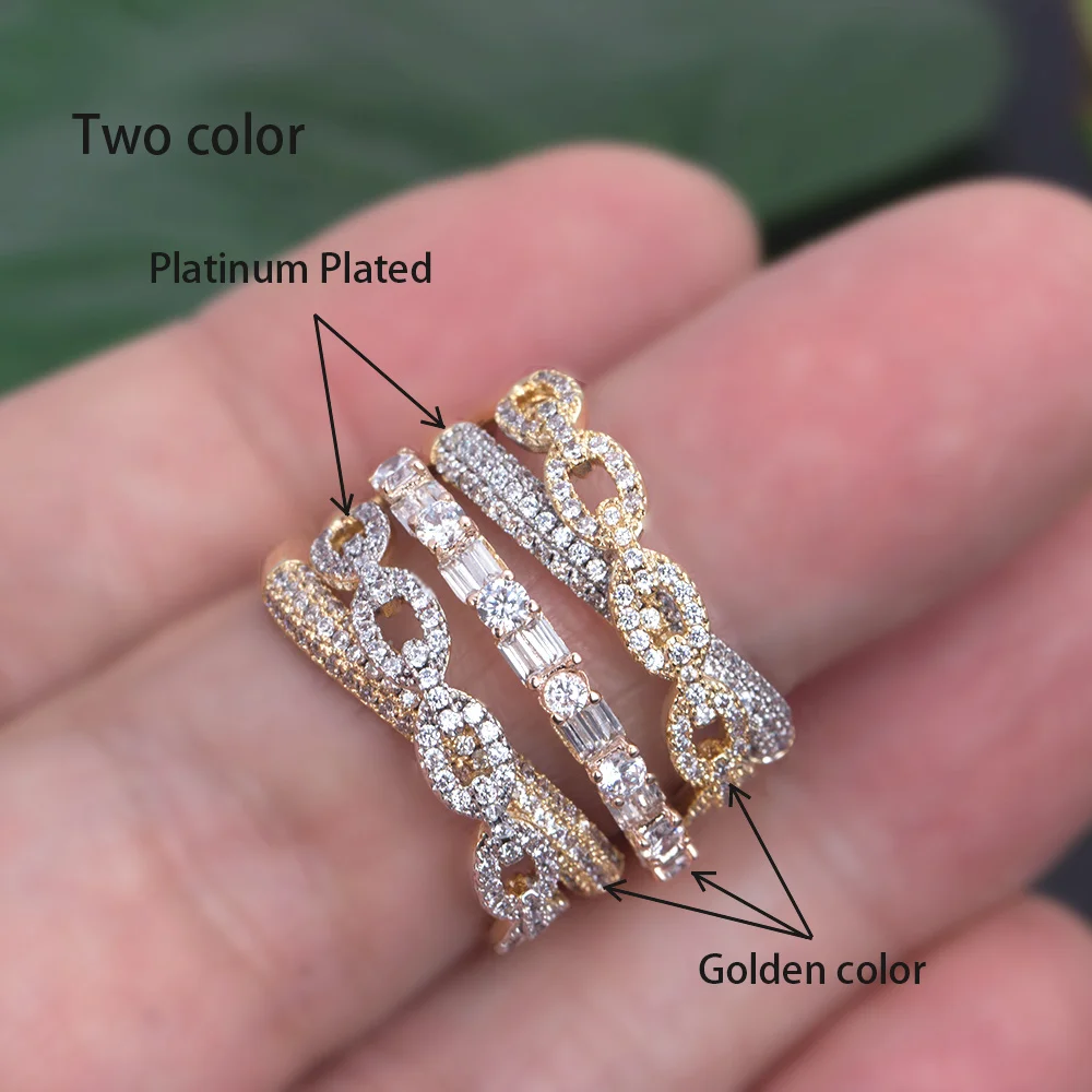 Bride Talk Luxury Women Finger Ring Cubic Zirconia Super Quality Christmas Gift Dubai Bridal Rings Jewelry For Wedding Party