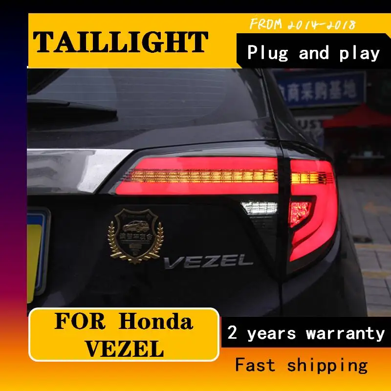 

Car Styling For Honda HRV HR-V Vezel 2014 2016 2018 Turn Signal Taillight Tail Rear Lamp Drive+Brake+Reversing Light