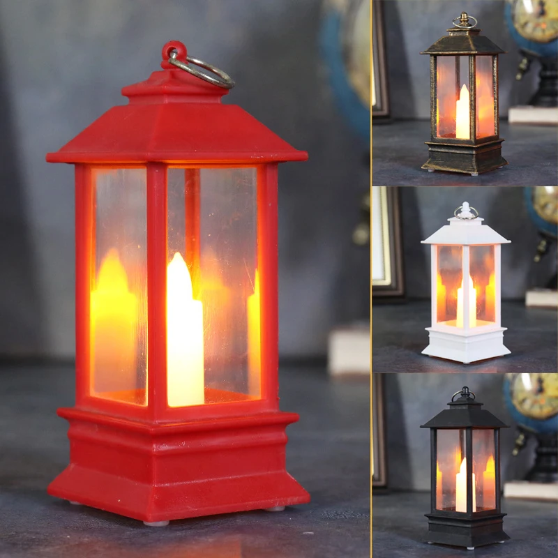 Vintage Castle Lantern świece Led Light DIY wiszące przerażające rekwizyty świeca światło dla domu Bar impreza z okazji Halloween dekoracja