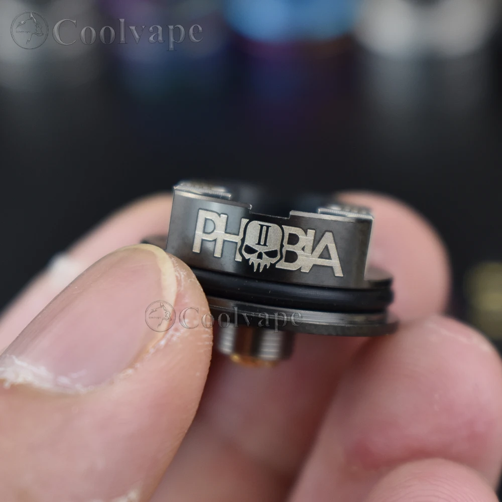 Phobia V2 RDA 24mm 316ss Atomizer Single Coil or Dual Coils Rebuildable Tank with Squonk BF PIN 810  Drip Tip for 510 Vape mods