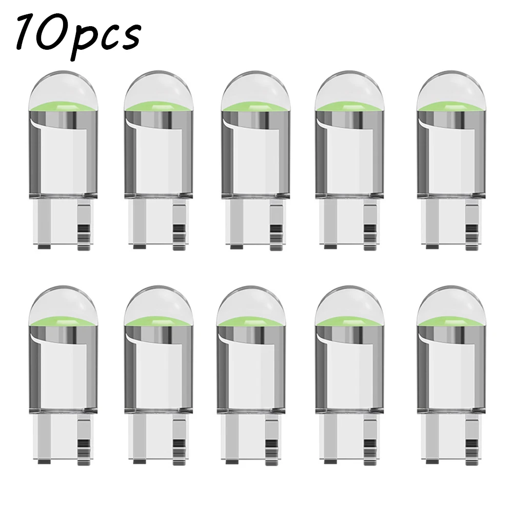 

10pcs/Pack W5W 194 T10 Glass Housing Cob LED Car bulb 3000K 6000K White Blue Red Wedge License Plate Lamp Dome Light