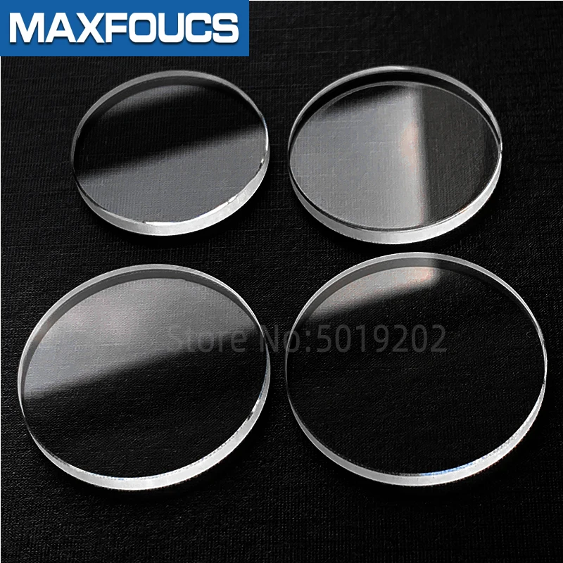 Flat 3.0mm Thick Mineral Crystal Plane Diameter 40~45mm Transparent Smooth Round  Watch Parts , 1 pieces