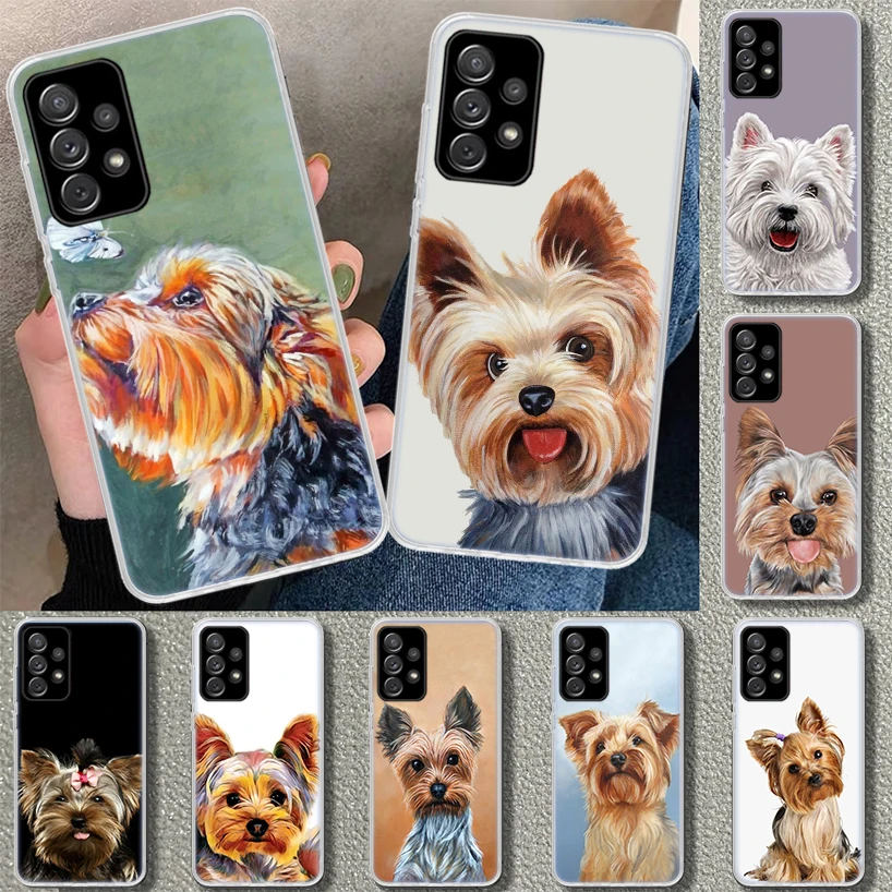 York Shire Terrier Dog Phone Case for Samsung Galaxy A15 A25 A35 A55 A14 A24 A34 A54 A04S A13 A23 A33 A53 A03S A52 A12 A22 A32 A