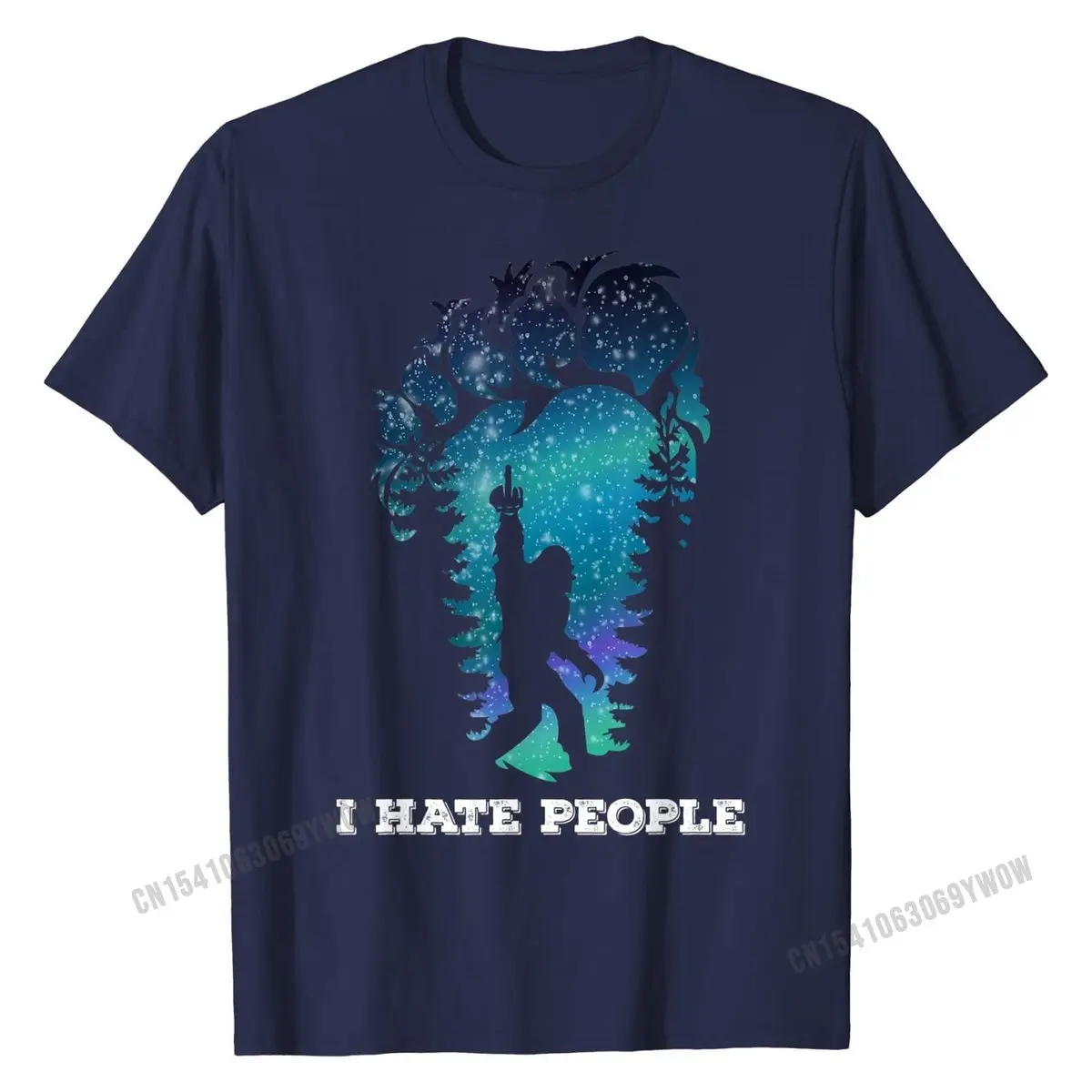 Bigfoot Middle Finger I Hate People Sasquatch funny T-Shirt T-Shirt Latest Youth Tshirts Cotton Tops T Shirt Unique