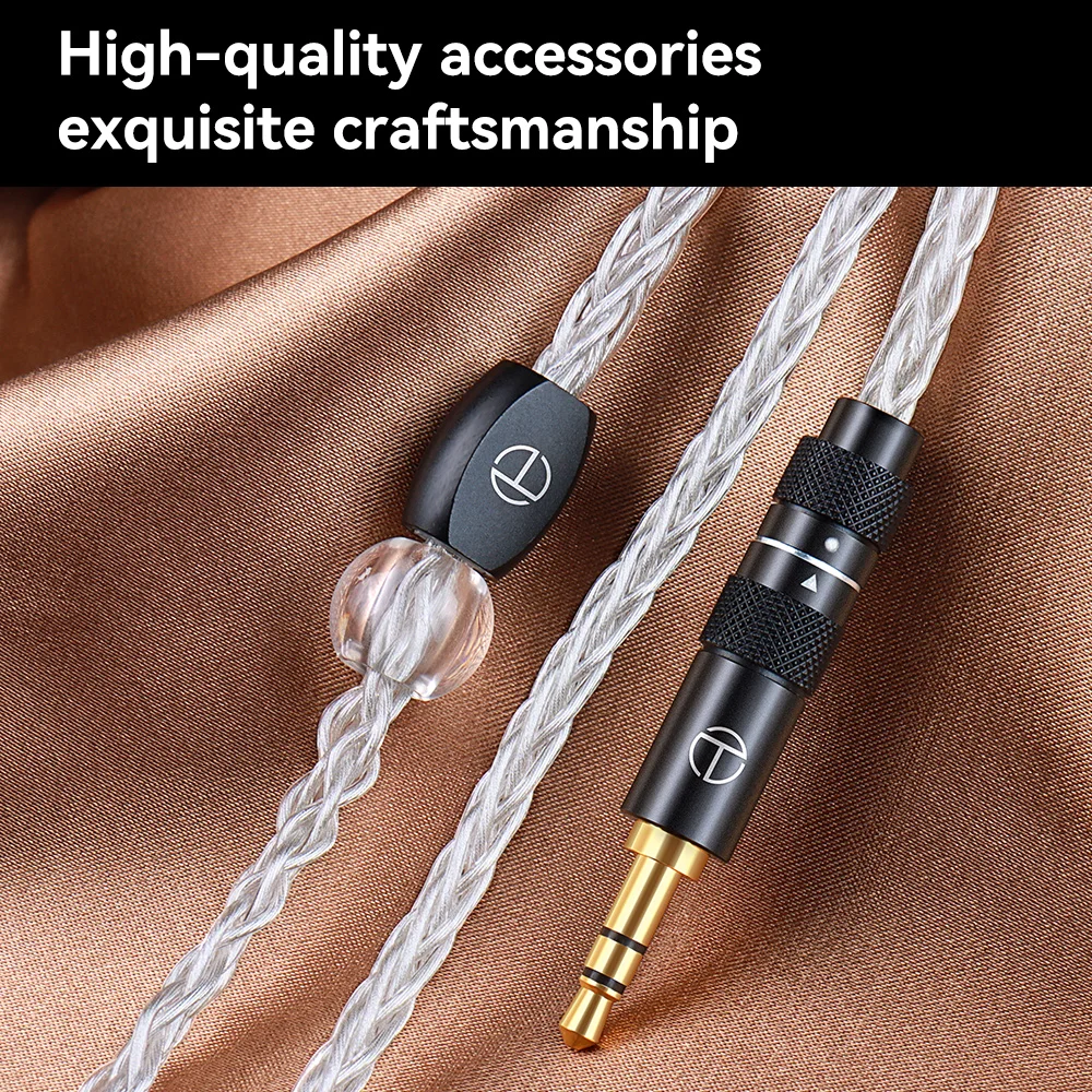 TRN TN 8 Core High-Purity Oxygen Copper + Silve Replaceable Aduio Plug Design HIFI Upgrade Cable  Connector For TRN MT4  MT1max