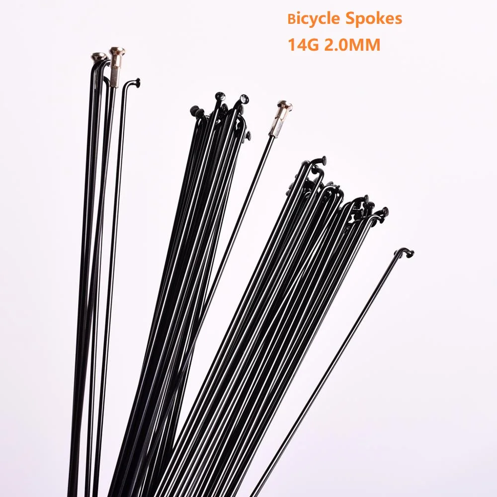 

36PCS Stainless Steel Bicycle Spokes 14G Mountain Road Bike Spoke Black Color High Strength Bicycle Spokes 257MM-293MM With Cap