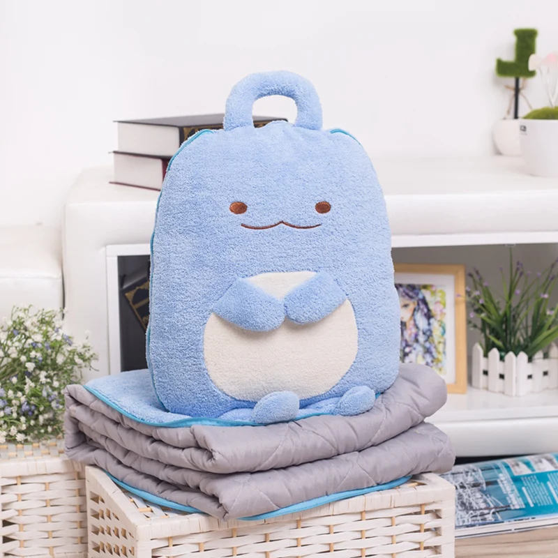 Corner Animal plush cushion air-condition plus blanket soft summer quilt Soft stuffed pillows as gifts