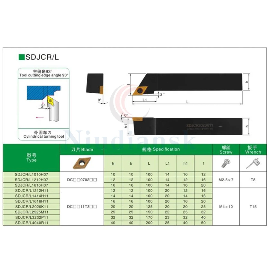 1pc SDJCR1212H11/1616/2020/2525 tornio a vite CNC portautensili per tornitura affilata esterna 93 ° 10 pezzi DCMT DCGT11 set di inserti in metallo duro