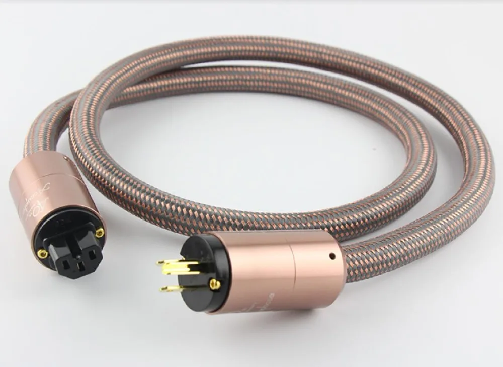 Hi-End Hifi amplifier OFC Pure Copper Plated Gold Aluminium alloy Shell Japan Accuphase AC EU /AU plug power Cable Cord Wire