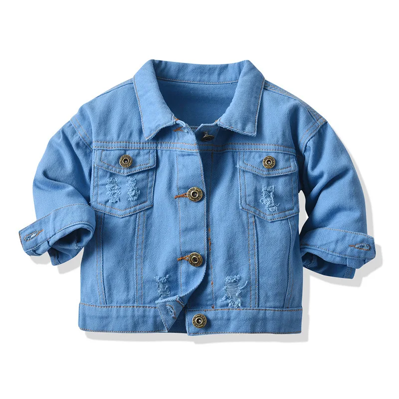 1-10Y Spring Autumn Girls Boys Denim Jacket Coat Kids Casual Denim Clothes New Spring Tie-Dye Long-Sleeved Fashion Denim Jacket image 5