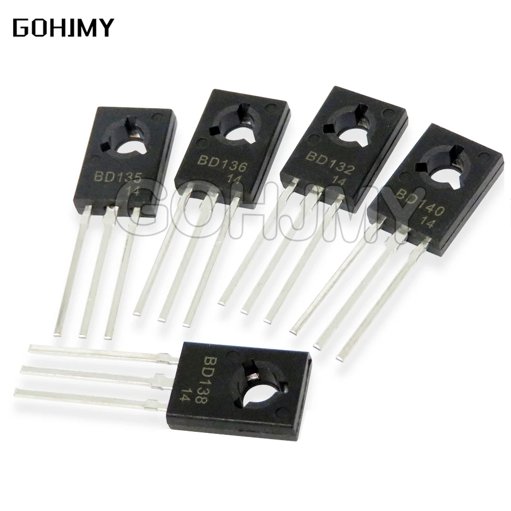 20PCS BD135 BD136 BD138 BD131 BD132 BD137 BD139 BD140 TO-126 NPN Power Triode Transistor (BD135+BD136) Each 10PCS