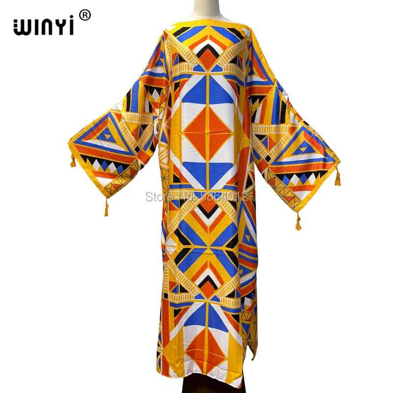 

2021 WINYI Autumn Runway Designer Elegant Pleated Dress Women Long Sleeve Splicing Stripe Print Female Midi Dress Vestdios