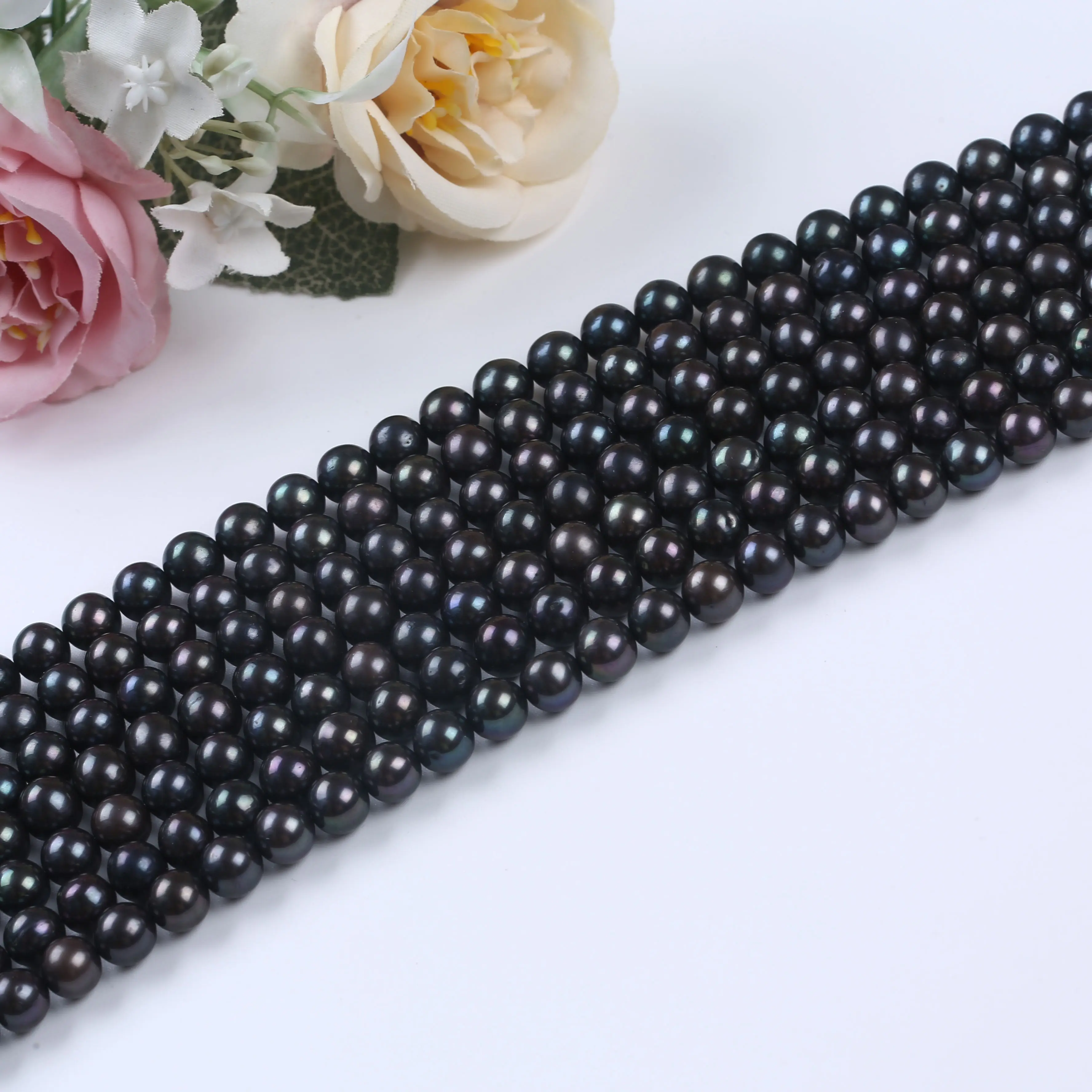 

Black Pearl Peacock Near Round Edison Shape Baroque Freshwater Beads foJewelry Making