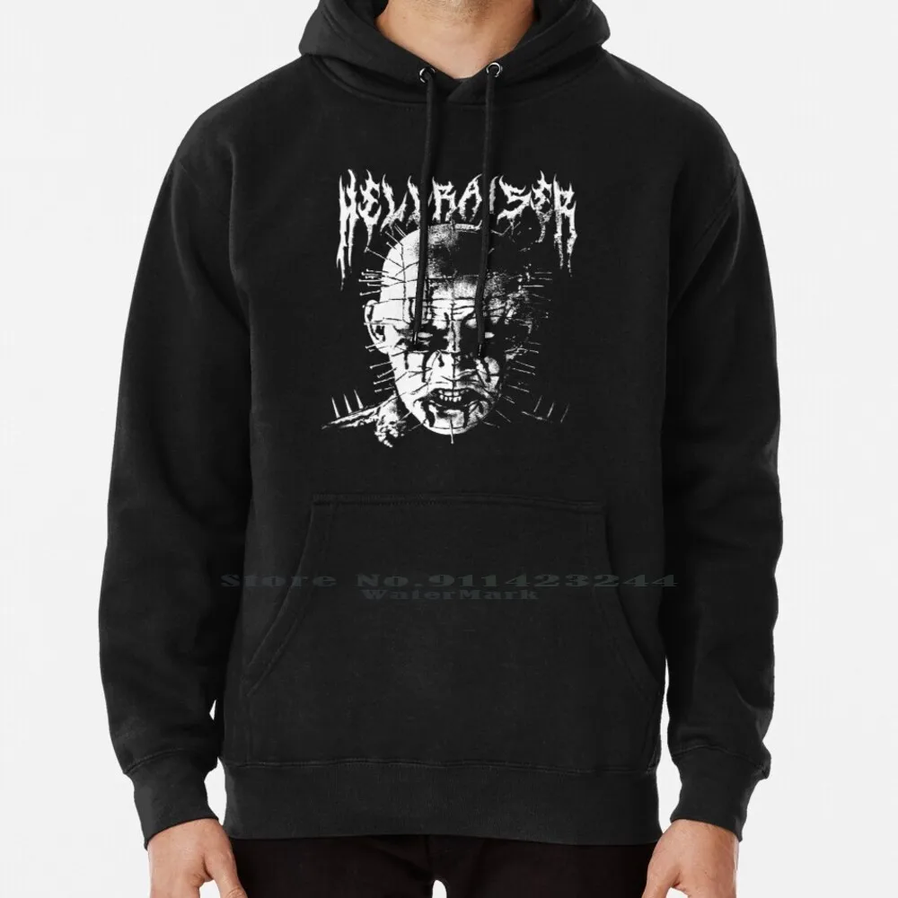 Black Metal Pinhead Hoodie Sweater 6xl Cotton Hellraiser Pinhead Cenobite Black Metal Black And White Clive Barker Pain