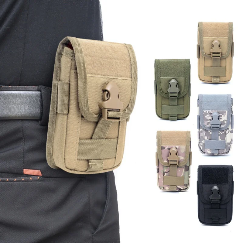 5.5 inch Molle Phone Pouch Tactical Mobile Phone Holster Outdoor Hunting Waist Belt Clip Bag Cell Phone Case Holder