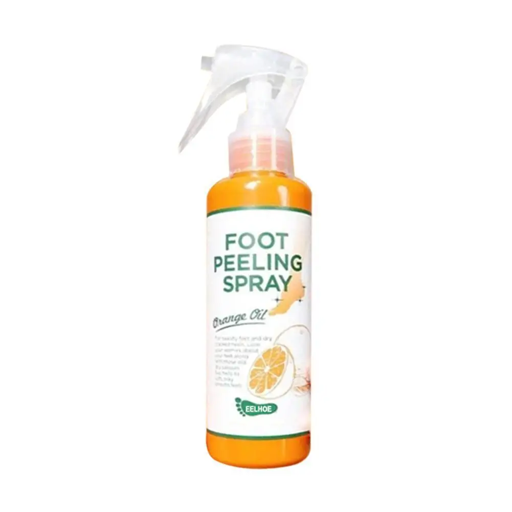 30 / 100ML Foot Exfoliating Spray Foot Peeling Dead Skin Remove Spray Natural Orange Essence Pedicure Hand Callus Whitening Care