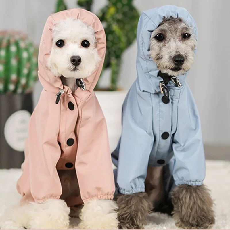 Pet Dog Raincoat Reflective Hooded Clothes Waterproof Jumpsiut Jacket Fashion Outdoor Breathable Clothes for Small Medium Dogs