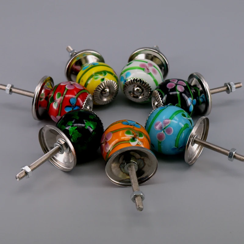 1x Decorative Cabinet Knob Unique Kitchen Cupboard Glass Beaded Knob Girls Dresser Drawer Knob Jeweled Hardware