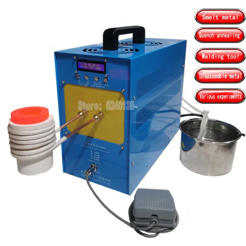 

6KW 7KW 9KW 220v medium and high frequency induction heating machine ZVS induction high frequency furnace quenching dipping