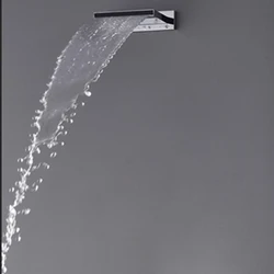 Wall Mounted Shower Faucet Chrome Rainfall Shower Head Panel ABS Plastic Bathroom Showerhead 200*130mm Single Head Saving Water