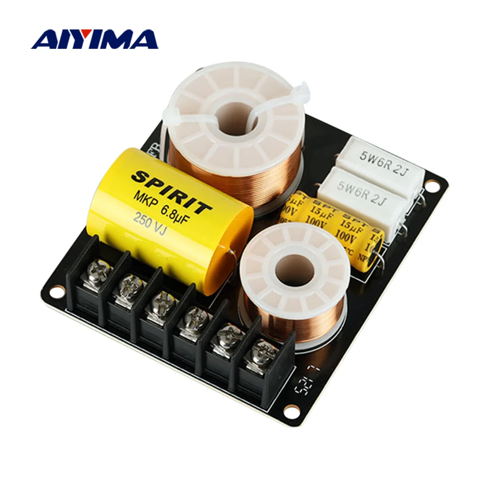 AIYIMA 100W Crossover 2 Way Tweeter Bass Audio Sound Amplifier Speaker Frequency Divider Filter Home Theater 2 Way Crossover