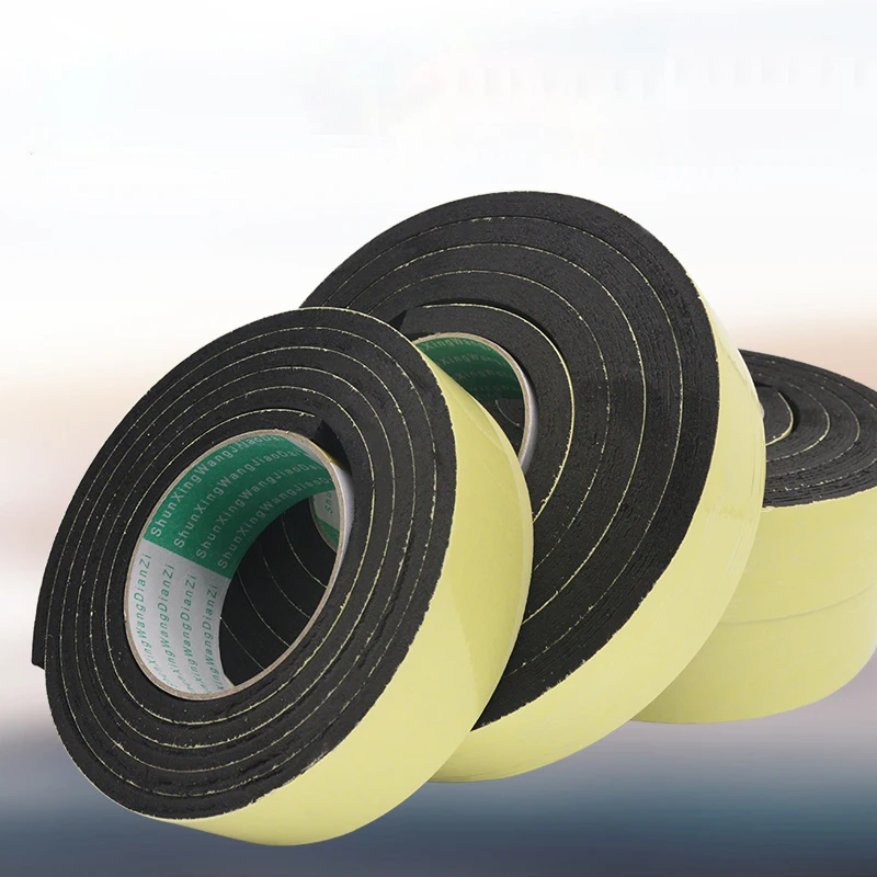 12MM 15MM 20MM Thick Strong adhesion  EVA black sponge foam  rubber tape  anti-collision seal strip