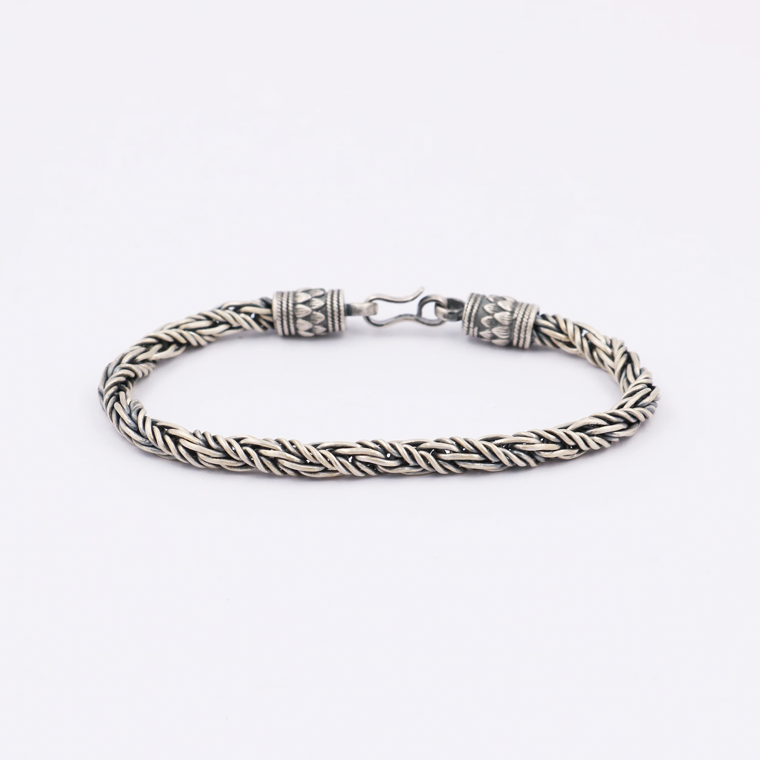 

Genuine 925 Sterling Silver Unique Rope Chain Bracelet For Men