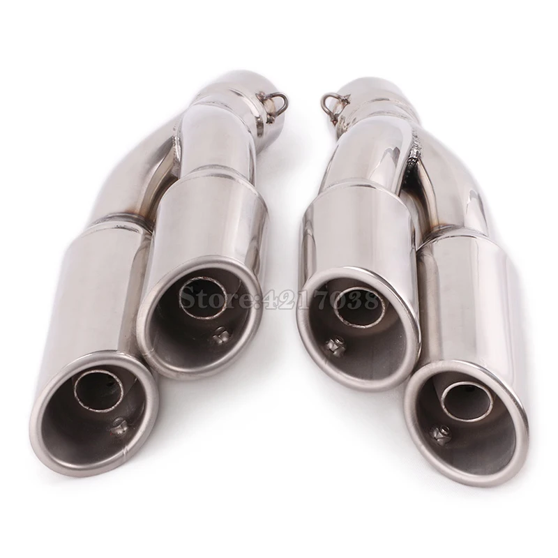 Universal Motorcycle Double Hole Exhaust Pipe Pot Echappement Moto Motorbike Muffler Escape For benelli 502C Ninja 250 R1 R3 R25