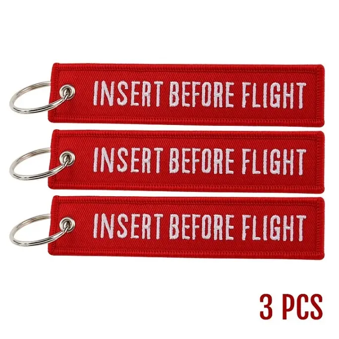 3PCS Novelty Keychain Launch Key Chain Keychains for Motorcycles and Cars Key Tag New Embroidery Key Fobs