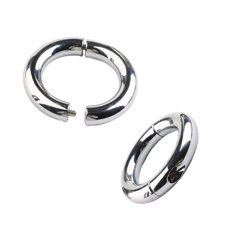 Metal Cock Ring Stainless Steel Cock Ring Ejaculation Delay Sex Toys for Adult Men Male Cockring Stretcher Testicle Device