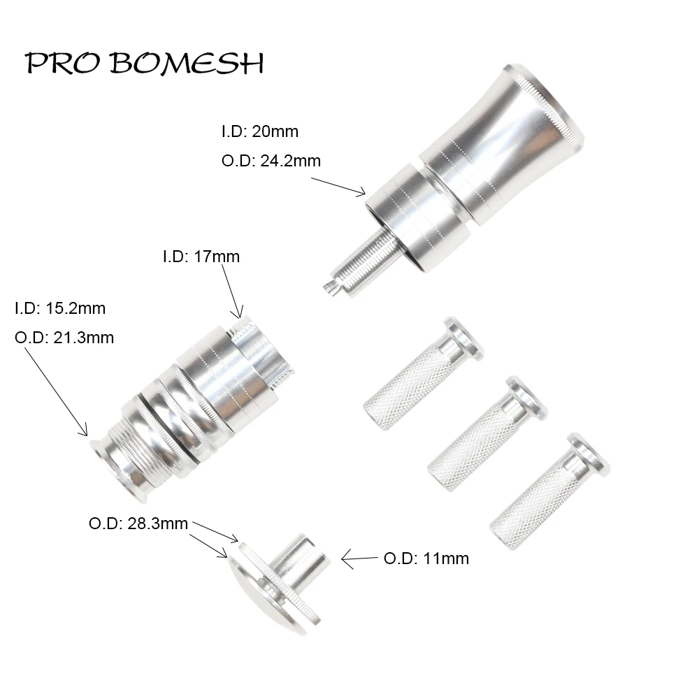 Pro Bomesh 1pcs Aluminum DIY Fishing Reel Seat Accessory Trim With 3 Ferrules DIY Fishing Rod Componnet