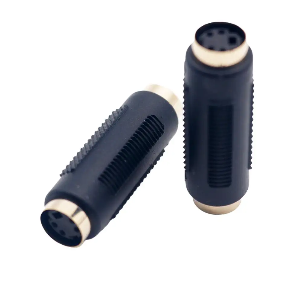 S-Video S-VHS Mini Din 4 PIN Female to Female Gender Change Coupler Extension Connector Composite Video Cable Adapter for DVD