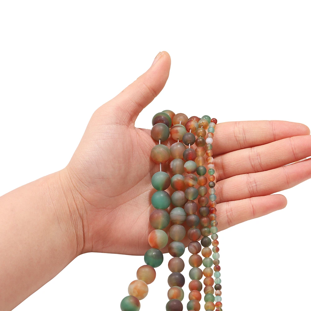 1strand/lot 4 6 8 10 12mm Matte Multicolor Peacock Agates Beads Stone Round Loose Bead For DIY Bracelet Jewelry Makings Supplies image 4