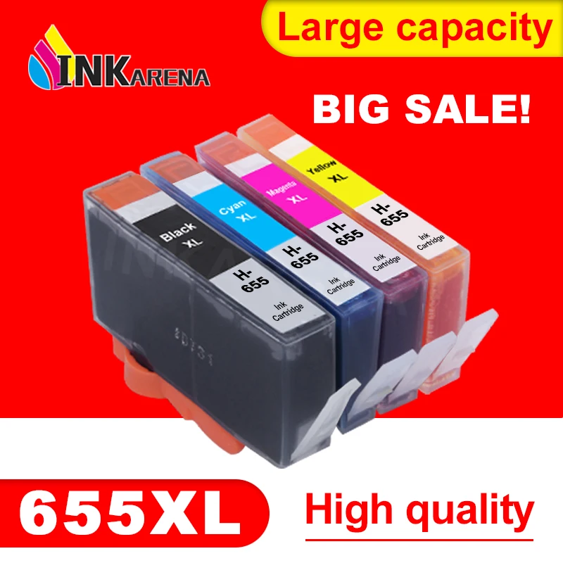 INKARENA-cartuchos de tinta para impresora, Kit de repuesto para HP655, HP 655 Deskjet 4615 4625 3525 5525 6520 6525 6625, 655XL