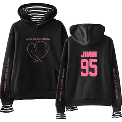 JIMIN J-HOPE JUNG KOOK SUGA New album Map Of The Soul Persona Print Fake Two Pieces Hoodies Women/men Fashion Thin/Fleece Coats