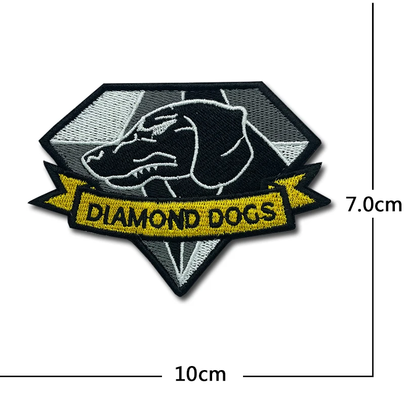 Diamond dogs Patches high quality Embroidered Military Tactics Badge Hook Loop Armband 3D Stick on Jacket Backpack