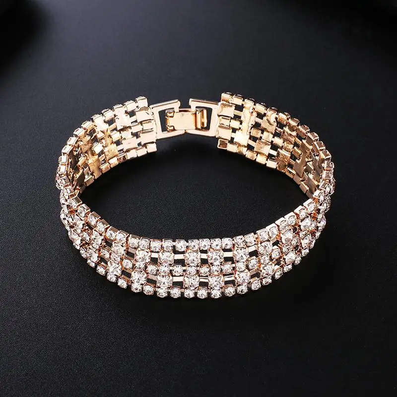 YFJEWE Rhinestone bracelet for Women Simple five Layer Crystal Student Boudoir Bracelet Jewelry for gift B304