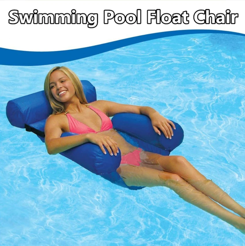 1Set Water Recreation Lounge Chair Floating Bed Sofa Foldable Row Swimming Pool Tool