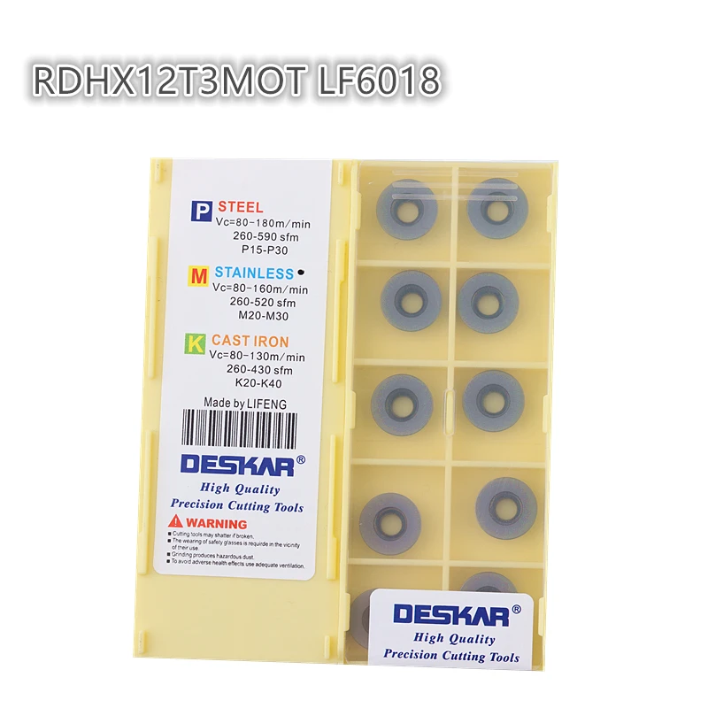 10 قطعة RDHX12T3MOT LF6018 طحن دائري إدراج نصل دائري كربيد تحول أداة آلة خرط تعمل بالتحكم الرقمي بواسطة الحاسوب