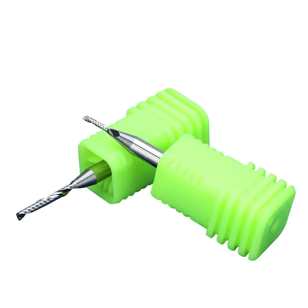 Vsharp CNC 1 Flute Spiral End Mill 3.175Mm Shank Tungsten Carbide Milling Cutter untuk Akrilik PVC Engraving Cutting CNC Bit