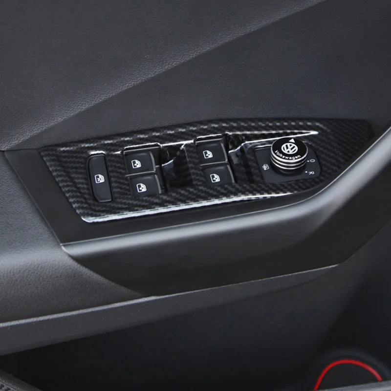 

SBTMY ABS carbon fiber decorative frame Automobile glass lifting panel For Volkswagen T-ROC T ROC 2018 Accessories