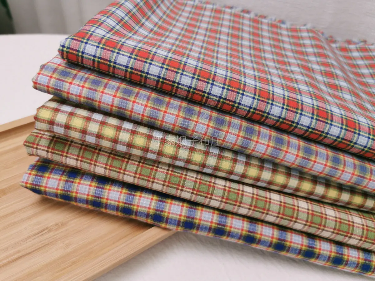 145x50cm Retro Yarn Dye Plaid Cotton  Fabric Yarn-Dyed Making Men\'s and Women\'s Clothing  Kids\' Shirts Cloth