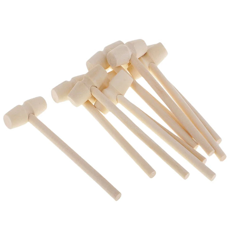 10 Pieces Mini Wooden Hammer Balls Toy Pounder Replacement Wood Mallets Baby  140 x 43 x 19mm / 5.51 x 1.69 x 0.75inch