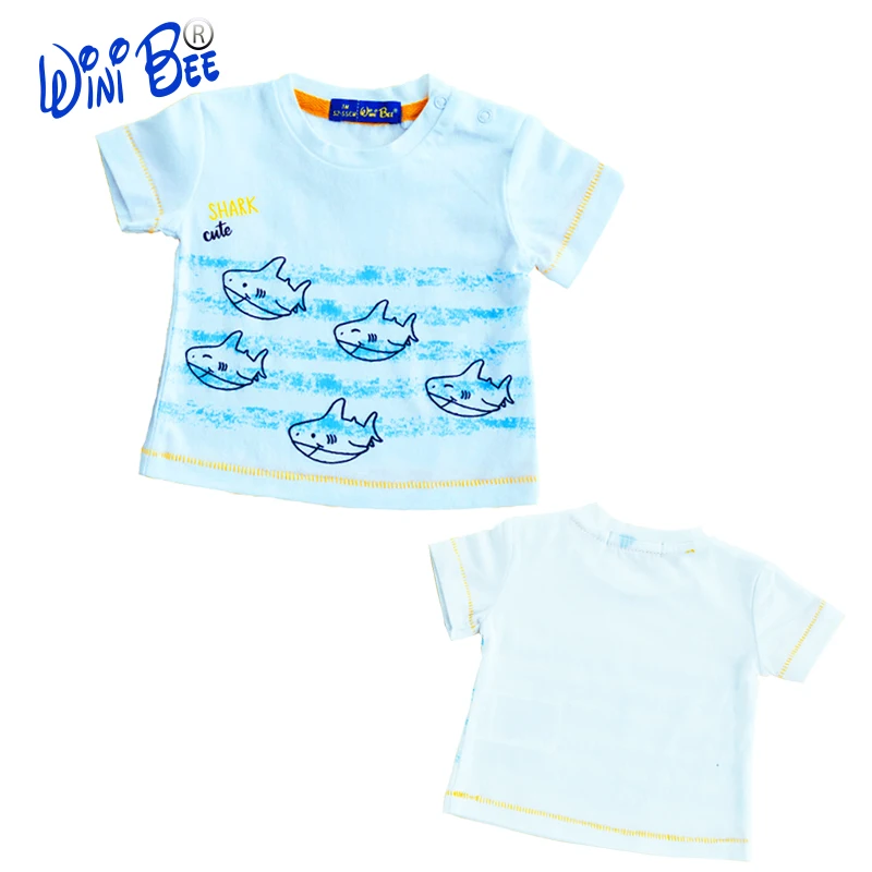 T-Shirt for Baby Summer Short Sleeve Top Kawaii Baby Clothes Baby Tee Baby Shirt Baby Shark White Children's T-Shirt 0-6 Months