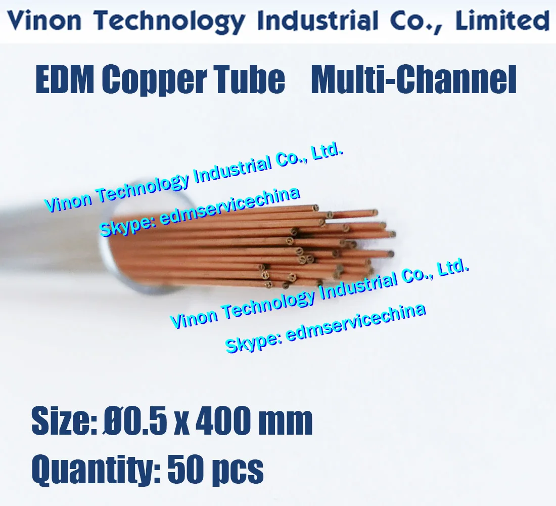 (50pcs/bag) 0.5x400MM Copper Tube Multichannel, EDM Multihole Copper Tube Electrode 0.5x400mm, Drill EDM Parts Copper Tubing
