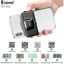 Eyoyo EY-022 2D z klipsem z tyłu skaner kodów kreskowych na Bluetooth telefon przenośny czytnik kodów kreskowych macierzy danych 1D2D QR skaner z systemem Android System IOS