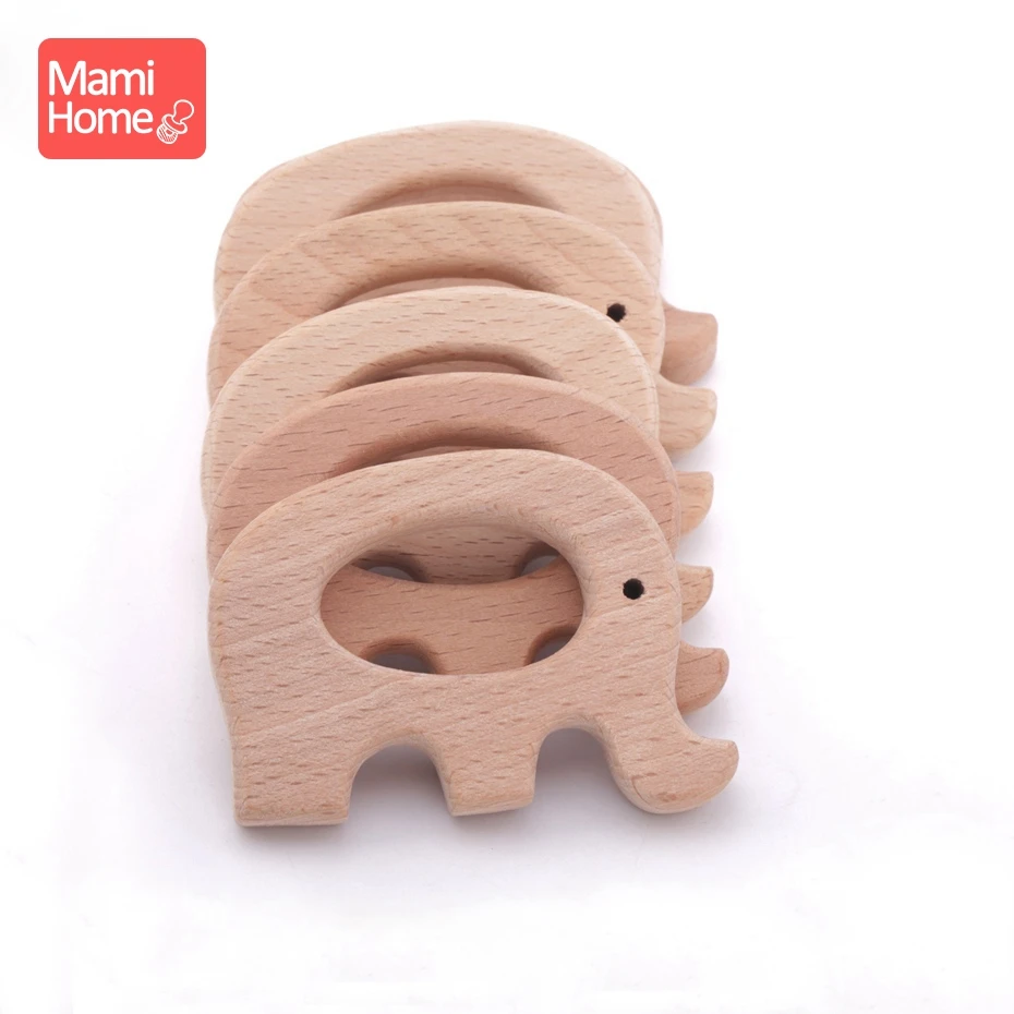 Mordedor de madera para bebé, colgante de chupete de haya, dientes de madera sin BPA, juguete de mordedor para roedores en blanco, regalo de lactancia para niños, 20 unidades