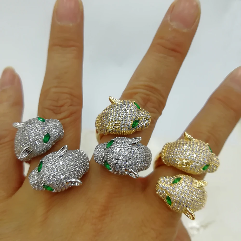 GODKI Luxury Leopard Bold Rings con pietre di Zirconia 2022 donne festa di fidanzamento gioielli alta dipendenza da gioielli